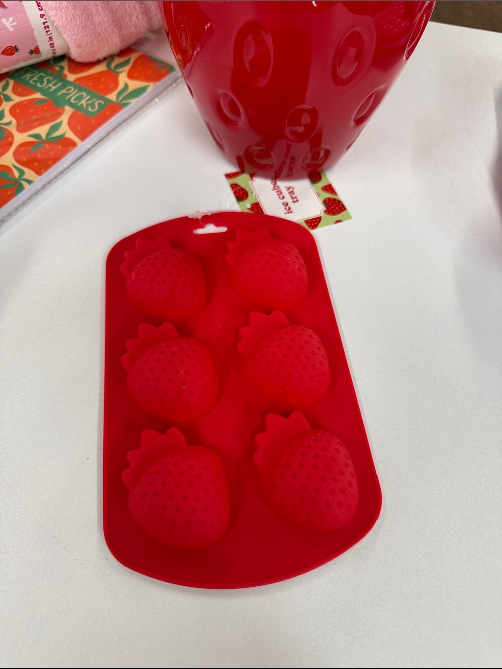 Red Strawberry Silicone Mold Tray